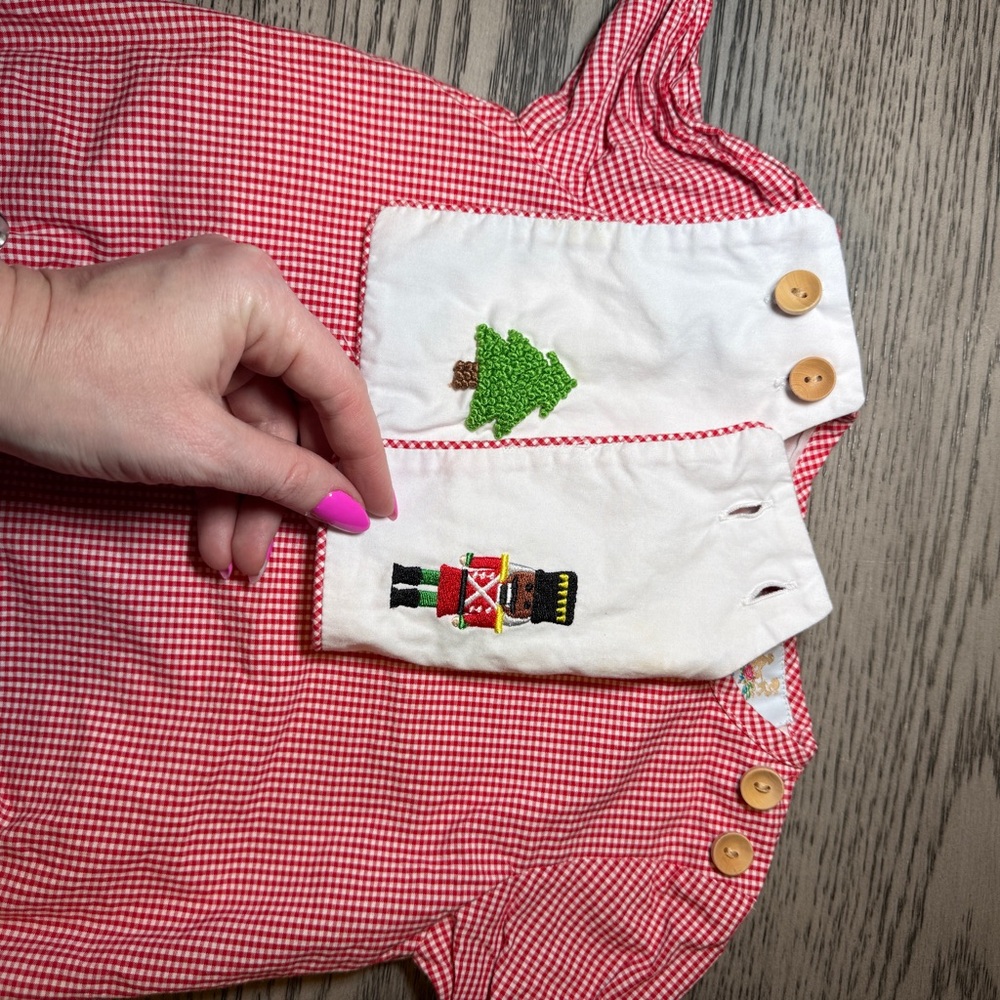 Red and White Kids Accessory with Nutcracker Design
